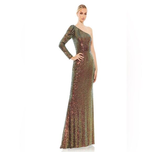 Mac Duggal Dresses & Skirts - NWT Mac Duggal one sleeve iridescent sequin column gown size 8 26591